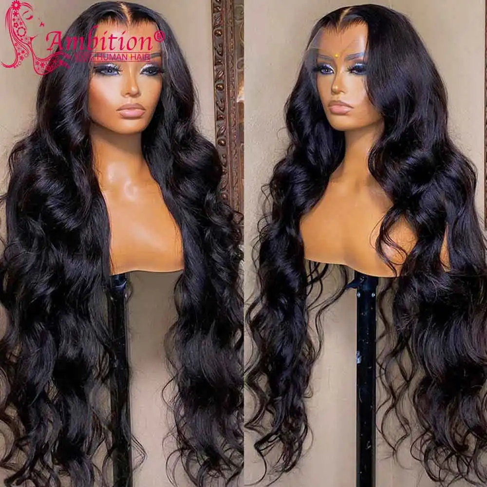 36inch HD Lace Frontal Wigs Preplucked Wavy Remy Human Hair Full End Lace Wigs - £135.47 GBP+