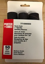 Porter Cable 1&#39;&#39; x 4.5&#39;&#39; 50 Grit Spindle Resin Cloth Sanding Sleeve (3 pk) - £6.31 GBP