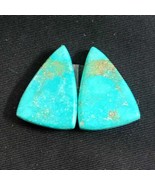 Natural Tibetan Turquoise Fancy Shape pair Cabochon for earring Loose Ge... - $25.00