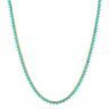 7.50CT Round Turquoise 3-Prong Tennis Necklace 16 Inch 14K Yellow Gold Plated - $280.49