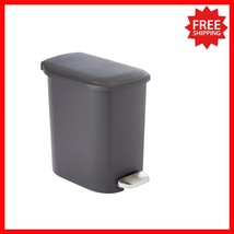 Durable Rectangular Bathroom Trash Can, 6L – Hands-Free with Quiet Close... - $23.27