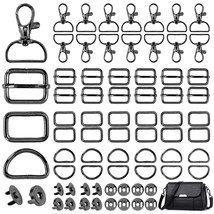 100Pcs Purse Hardware Buckles Crafting Set Includes Keychains With Swive... - $27.48
