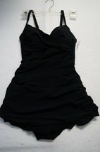 Profile by Gottex SIZE 6 Shirred One-Piece Swimdress BLACK ~$128 - £29.50 GBP