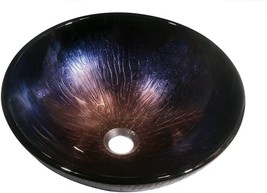 Dawn Gvb86167 Tempered Glass, Hand-Painted Glass Vessel Sink-Round, Purple - £145.47 GBP