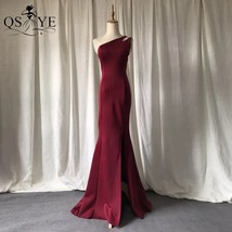 QSYYE Burdy Prom Dress  Stretch Evening Dress Long Unique One  Dark Red Formal D - £101.58 GBP