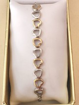 Heart Bolo Bracelet in 925 Sterling &amp; Stainless Steel 14K Gold / Platinum Plate - £22.33 GBP