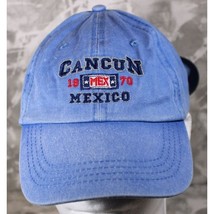 Spell Out 1970 Cancun Mexico Blue Hat Ball Cap Caribbean Side Strap Back - £7.61 GBP