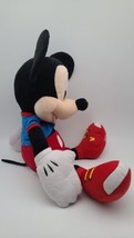 Mickey Mouse 2015 Disney 18&quot; Plush Toy with Blue T-Shirt EUC - £19.42 GBP