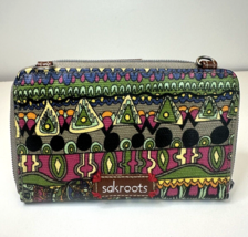 Sakroots Crossbody Wallet Geometric Zip Around Womens Clutch Multicolor  - £7.49 GBP