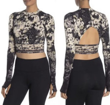 Free People Movement Idris Floral Mesh Crop Top Mock Neck Size Small Brand New - £39.65 GBP