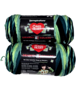 2 Pack Yarnspirations Red Heart Granny Square Black Cyber Leaf Medium Ac... - $605.17 MXN