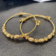 2pcs/lot Bangle bead bangles bracelet Gold Heart Indian Small Bell African 24k B - £12.34 GBP