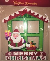 Large Merry Christmas Wall Window Decoration Decor Foam Board Santa 18” ... - £8.59 GBP