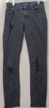 Indigo Reigh Jeans Women Size 3 Black Denim Stretch Cotton Distressed Sk... - $18.46