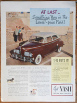 Big Nash Sedan Genuine 1941 Print Ad Car Vintage Car USA Advert Glare Sheild - £4.27 GBP