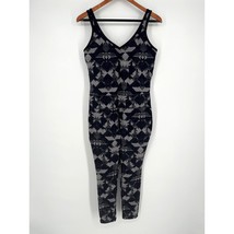 Lucy Unitard Sz L Black Gray Printed One Piece Activewear Athleisure Jum... - £30.69 GBP
