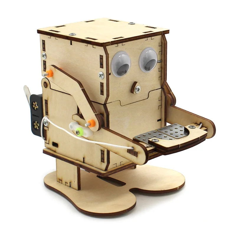 Play A-eating Robot Handmade Diy Technology Small Flat train walking robot dump  - £23.17 GBP