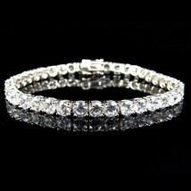 14K White Gold Plated 12Ct Round Moissanite Large 1-Row Tennis Bracelet ... - $249.32