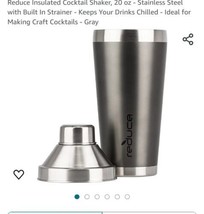 Reduce Cocktail Shaker With Built In Stainer 20 Oz Silver - £7.11 GBP