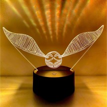 3D Illusion Night Light, Harry Poter Magic Gloden Snitch Bedside Lamp Creative U - £31.63 GBP