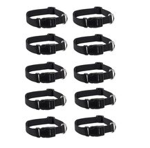 Dog Collar Bulk Packs Black Nylon Shelter Rescue Vet 4 Adjustable Sizes (18 to 2 - £34.34 GBP+