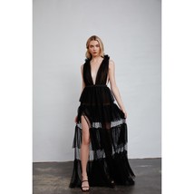 Women&#39;s Black Dresses/Cocktail Party Dress/Tulle Long Maxi Dress/Bridal ... - $222.75