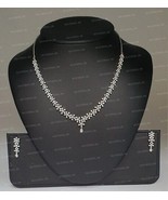 30CT Pear Cut Simulated Diamond Gold Plated 925 Silver Women&#39;s Necklace Set - $489.05 CAD
