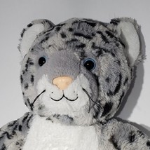 Build A Bear Gray And White Snow Leopard Animal Print Cat Plush 16&quot; BAB - £12.74 GBP