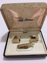 Vintage Cufflinks/Tie Clip in Original Case &quot;Styled by Fifth Avenue&quot; - £13.90 GBP