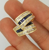 2Ct Baguette Cut Simulated Sapphire Women&#39;s Ring 14k Yellow Gold Plated Silver - £108.27 GBP