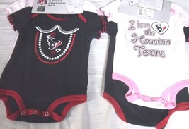 Nfl 2023 Nwt Licensed Houston Texans 2 Piece Girls Creepers 0-3M 6-9M 12M 18M - $16.15