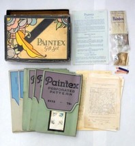 antique PAINTEX BOXED GIFT SET w PATTERNS POWDER INSTRUCTIONS - $67.27