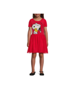 Peanuts Girls’ Snoopy Holiday Puff Sleeve Dress, Red M (7-8) - $28.20 CAD