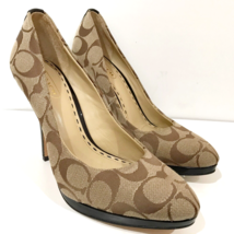 Coach Caya C Signature Platform Heel Pump Women&#39;s 6 - £66.97 GBP