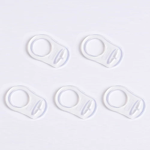 5 Pieces Food Grade Silicone Baby Pacifier Dummy Holder Clip Adapter Rin... - $19.73