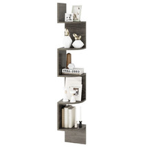 5-Tier Corner Shelf Floating Bookshelf Wall Mounted Storage Organizer-Oa... - $970.66 MXN