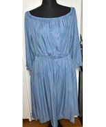 Torrid Women’s Chambray Off The Shoulder Skater Dress Size 1X HiLow Hem ... - $24.27