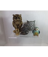 Vtg Owl Lot 5 Lenwile Ardalt Gold Leaf Owl 1960s Plus 4 Others Candle Wa... - £20.63 GBP