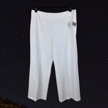 Kasper Plus Size Wide Leg Crepe Pants 18 Womens Vanilla Ice White Stretc... - £23.79 GBP