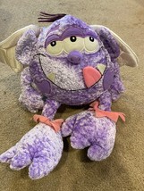 18” Rare My Favorite Company Inc Pink &amp; Purple Heart Monster With 4 Arms Plush - £36.35 GBP