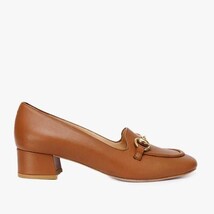 The Delhi Brown Leather Block Heel Pump Women Shoe image 3