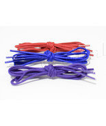 (3 Pairs) PREMIUM Waxed Cotton Shoelaces Round Dress Shoe Wax Colored Laces  - £10.58 GBP