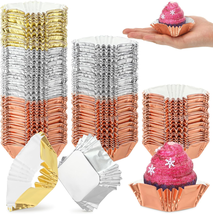 600 Pcs Square Mini Foil Cupcake Liners Disposable Brownie Square Baking Cups Fo - £19.96 GBP