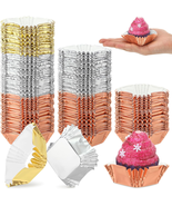 600 Pcs Square Mini Foil Cupcake Liners Disposable Brownie Square Baking... - £20.45 GBP