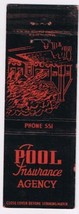 Matchbook Cover The Pool Insurance Agency Chickasha Oklahoma - £2.31 GBP