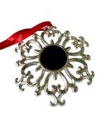 Lenox Bejeweled Snowflake Ornament Silverplate with Blue Round Shaped Gem - $8.91