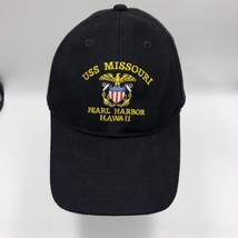 USS Missouri Pearl Harbor Hawaii Black Embroidered Baseball Cap Hat One Size - £11.82 GBP