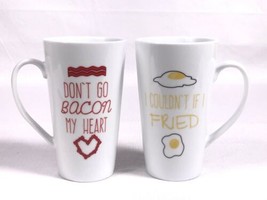Dont Go Bacon My Heart &amp; I Couldn&#39;t if I Fried Coffee Tea Tall Mug Set- Novelty  - £13.30 GBP