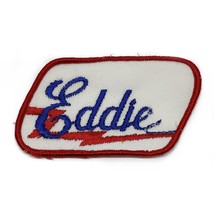 Vintage Name Eddie Blue Red Patch Embroidered Sew-on Work Shirt Uniform ... - £2.71 GBP