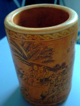 Antique Hand Carved Bone Brush Pot - £422.12 GBP